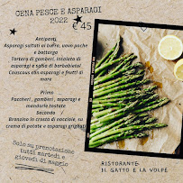 Menu / carte de Ristorante Il Gatto e La Volpe à Turin