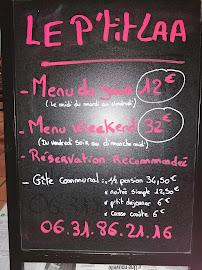 Restaurant français Le P'tit Laa à Sauvelade (le menu)
