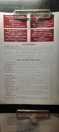 Crêperie du Donjon à Montrichard Val de Cher menu