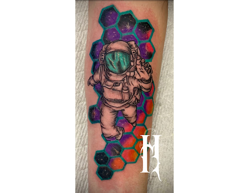 Explore mens face tattoos ideas, creative tattoo ideas in Medina, available at Burning River Tattoo