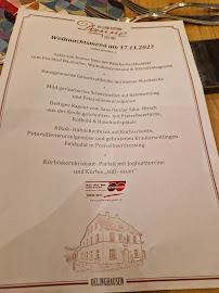 Menu du Gasthof Danne à Arnsberg