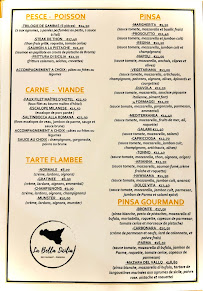 Menu / carte de LA BELLA SICILIA Restaurant-Pinseria à Surbourg
