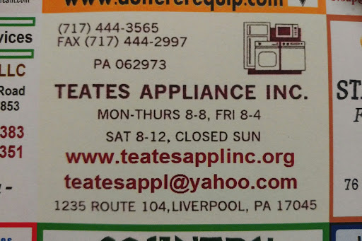 Teates Appliance, Inc. in Liverpool, Pennsylvania