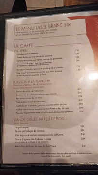 Restaurant Label Braise à Ségoufielle menu