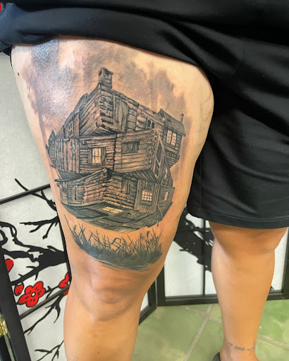 Explore women's thigh tattoo ideas, creative tattoo ideas in Saint Petersburg, available at Cthulhu Tattoo & Body Piercing