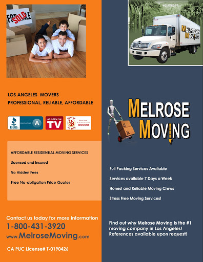 Moving Company «Melrose Moving Company», reviews and photos, 12115 W Magnolia Blvd #322, Valley Village, CA 91607, USA