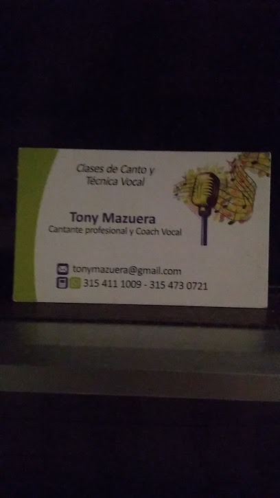 Enseñanza Técnica Vocal Tony Mazuera