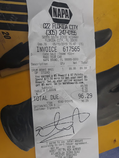 Auto Parts Store «NAPA Auto Parts - Genuine Parts Company», reviews and photos, 22601 S Dixie Hwy, Goulds, FL 33170, USA