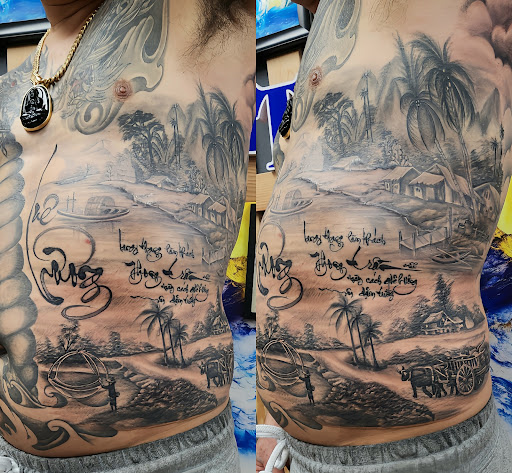 Explore gladiator tattoo ideas, creative tattoo ideas in Seattle, available at Dragon Tattoo