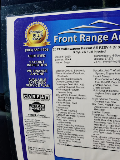 Used Car Dealer «Front Range Auto Sales», reviews and photos, 210 Great Western Rd, Brighton, CO 80601, USA