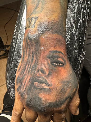 Explore full neck tattoo ideas for men, creative tattoo ideas in San Marcos, available at FROSTY TATTOO STUDIO