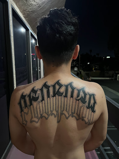 Explore women's collarbone tattoo ideas, creative tattoo ideas in Orange, available at Top Floor Tattoo Studio