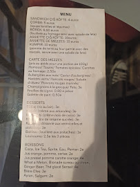 Restaurant turc Le Mezze du chef çig köfte à Paris - menu / carte