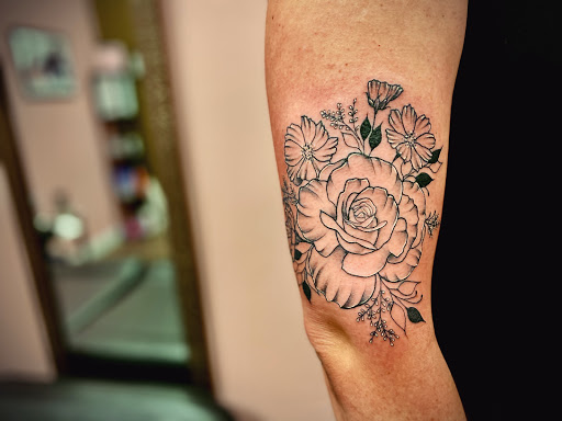Explore tattoo ideas with husband's name, creative tattoo ideas in Batavia, available at The Pretty Pin-Up Tattoo Parlor