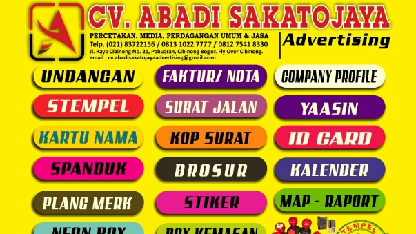 CV. Abadi Sakatojaya Advertising (Percetakan & Reklame)