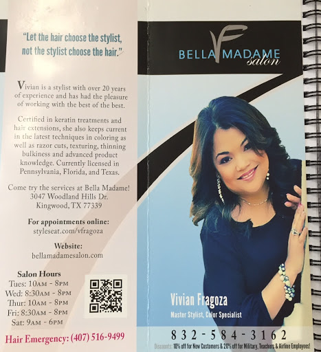 Beauty Salon «Bella Madame Salon», reviews and photos, 3047 Woodland Hills Dr, Kingwood, TX 77339, USA