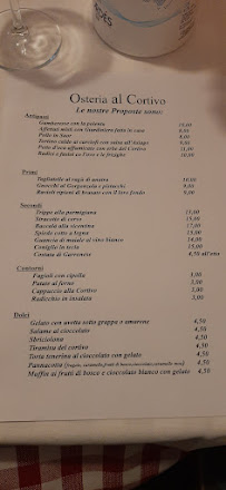 Osteria al Cortivo à Vazzola menu