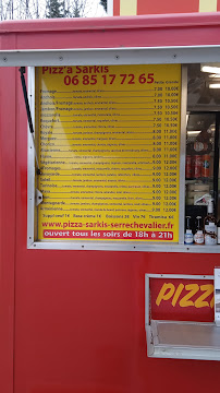 Menu / carte de restaurant camion pizza sarkis à La Salle-les-Alpes