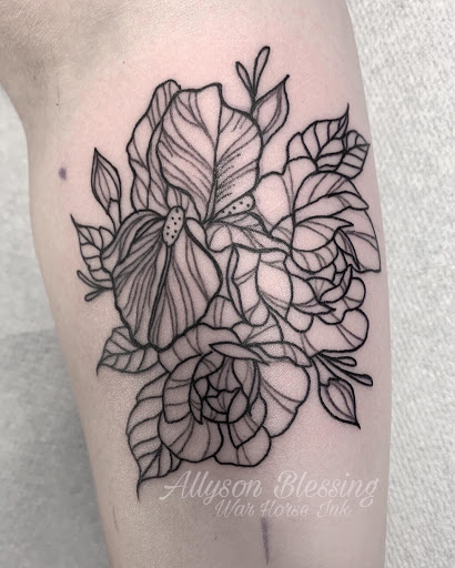 Explore lion and the lamb tattoo ideas, creative tattoo ideas in Kent, available at War Horse Ink