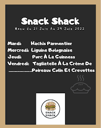 Menu / carte de Snack Shack à Laval
