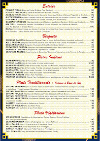 Menu / carte de Le Shalimar ( Restaurant Indien ) Buffet à Volonté Orléans à Saint-Jean-de-la-Ruelle