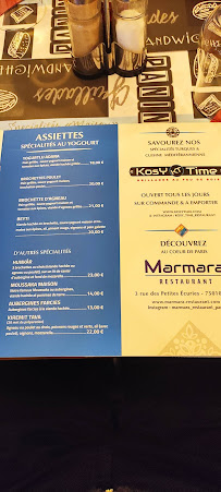 Restaurant turc Kosy Time Restaurant Turc Dammartin à Dammartin-en-Goële (le menu)