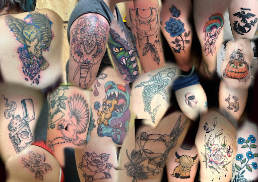 Explore happy tattoo ideas, creative tattoo ideas in New Hampton, available at Crescent Moon Tattoo