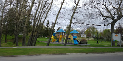 Gorge Park with tall leafless trees and a playground.
