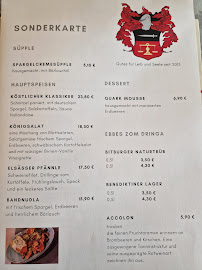 Menu du Strobel's Wirtshaus à Leonberg