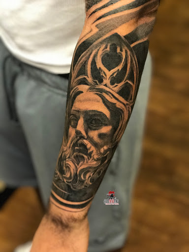 Explore koi sleeve tattoo ideas, creative tattoo ideas in Atlanta, available at Golden Anchor Tattoo