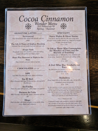 Coffee Shop «Cocoa Cinnamon - Hillsborough Rd», reviews and photos, 2627 Hillsborough Rd, Durham, NC 27705, USA