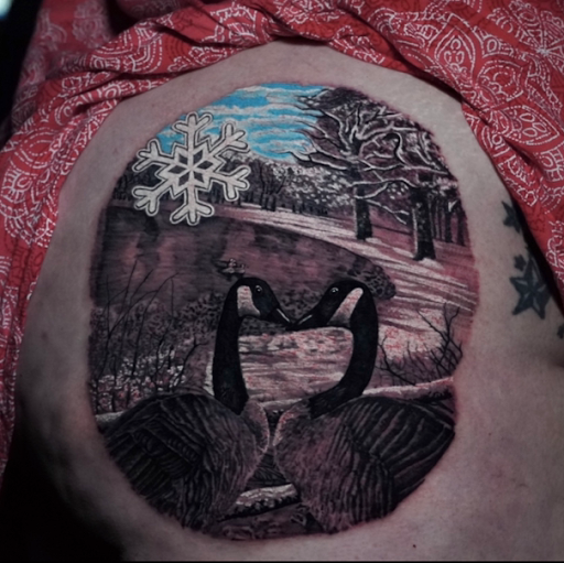 Explore chest arm tattoo ideas, creative tattoo ideas in Tacoma, available at Ghostline Tattoo