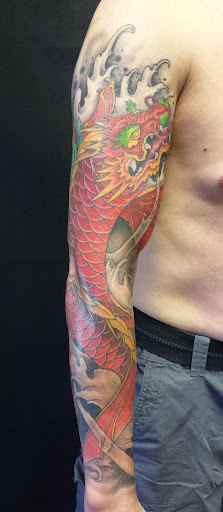 Explore side of head tattoo ideas, creative tattoo ideas in Arlington, available at Depiction Tattoo Gallery