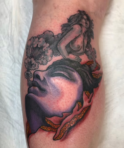 Explore lion tattoo ideas for guys, creative tattoo ideas in Muncie, available at Fox & Sparrow Tattoo