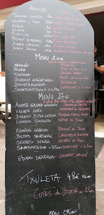 Restaurant Urtxola à Sare menu