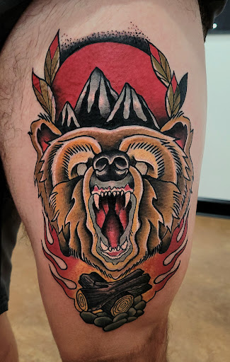 Explore big flower tattoo ideas, creative tattoo ideas in Lafayette, available at Be True Tattoo and Piercing