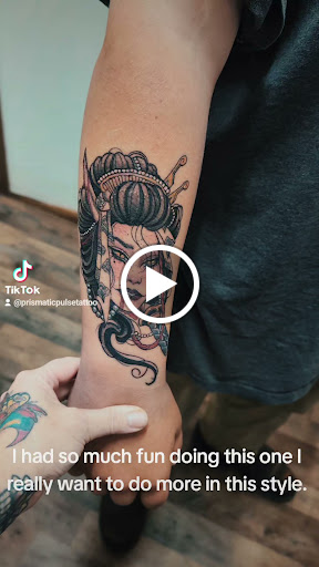 Explore split personality tattoo ideas, creative tattoo ideas in Cornelia, available at Prismatic Pulse Tattoo