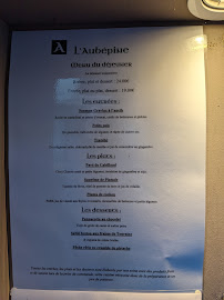 Restaurant L'Aubépine à Tours (le menu)