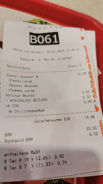 Carte du Burger King à Herborn