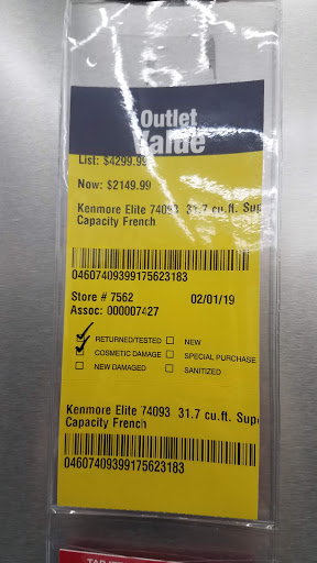 Appliance Store «Sears Outlet», reviews and photos, 6045 S Packard Ave, Cudahy, WI 53110, USA