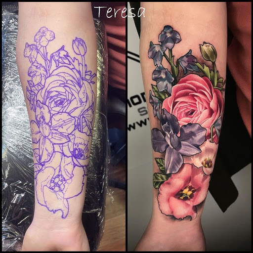 Explore half chest tattoo ideas, creative tattoo ideas in Sanford, available at Venom Ink Tattoo