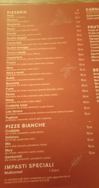 Carte du BRACERIA PIZZERIA del Lido Venere à Salve