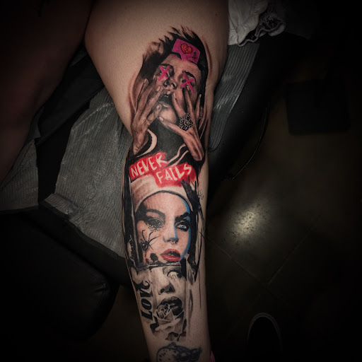 Explore black ink tattoo ideas, creative tattoo ideas in Littleton, available at Wicked Heart Art Collective