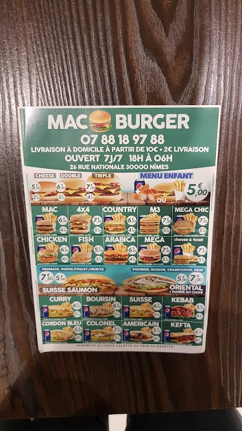 Mac Burger à Nîmes (Gard 30)