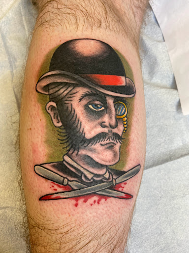 Explore saxophone tattoo ideas, creative tattoo ideas in Holly Ridge, available at Evolution Tattoo Studio