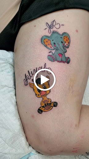 Explore courage the cowardly dog tattoo ideas, creative tattoo ideas in Garden Grove, available at Ashes 2 Ink Tattoo and Piercing LLC