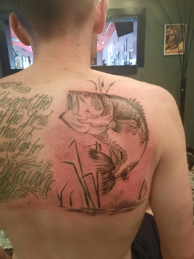 Explore crime scene tattoo ideas, creative tattoo ideas in Junction City, available at Junction City Tattoo