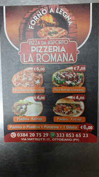 Menu / carte de Pizzeria La Romana Ottobiano à Ottobiano