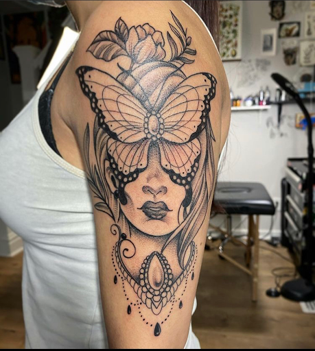 Explore animal tattoo sleeve ideas, creative tattoo ideas in Columbus, available at Amenti Tattoo Studio. LLC (Appointment Only)