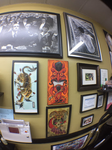 Explore male thigh tattoo ideas, creative tattoo ideas in Junction City, available at Junction City Tattoo
